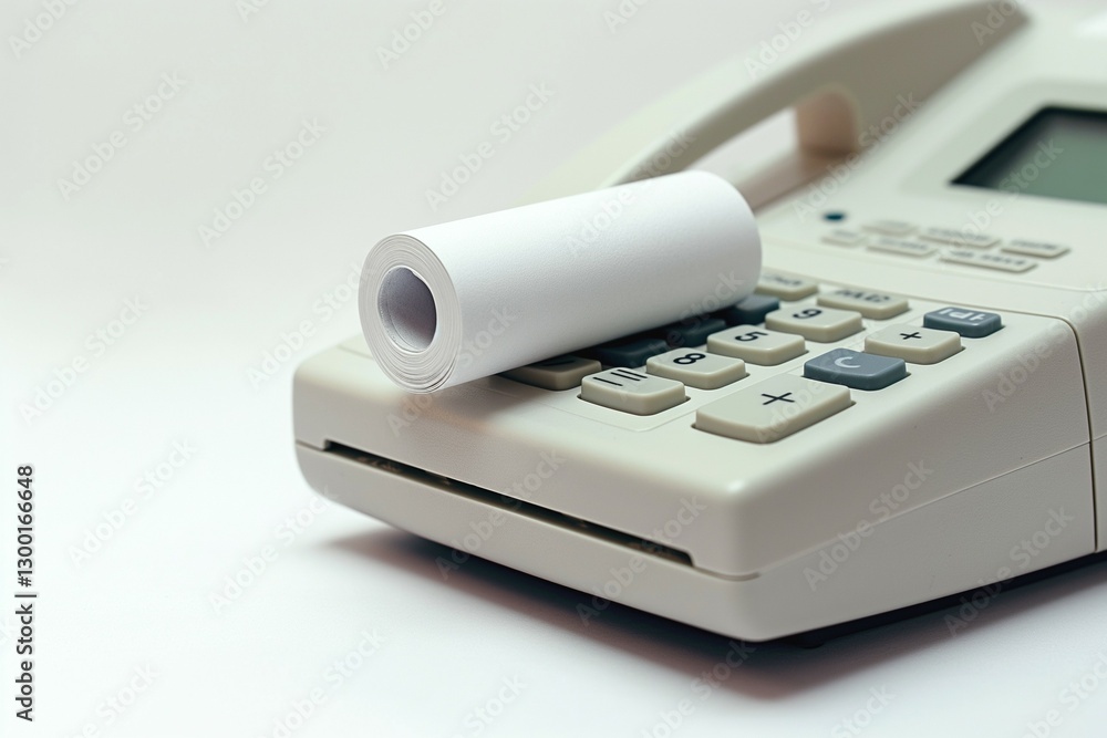 A close-up view of a telephone with a blank roll of paper resting on the keypad, representing communication and documentation. A close-up view of a telephone with a blank roll of paper resting on the keypad, representing communication and documentation.