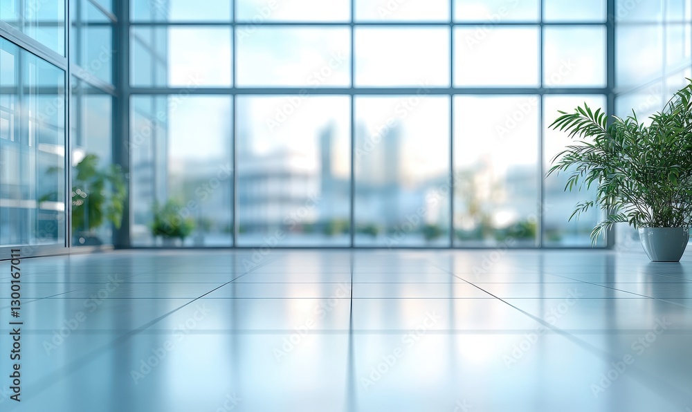 Bright Modern Office Interior with Expansive Windows and Green Plants Creating a Refreshing Atmosphere for Work and Collaboration Spaces Bright Modern Office Interior with Expansive Windows and Green Plants Creating a Refreshing Atmosphere for Work and Collaboration Spaces