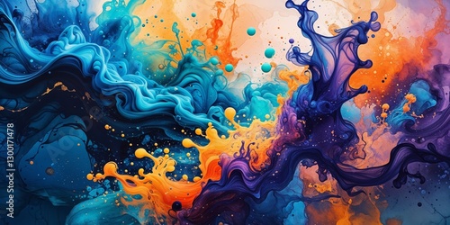 Abstract background image with colorful ink splash.