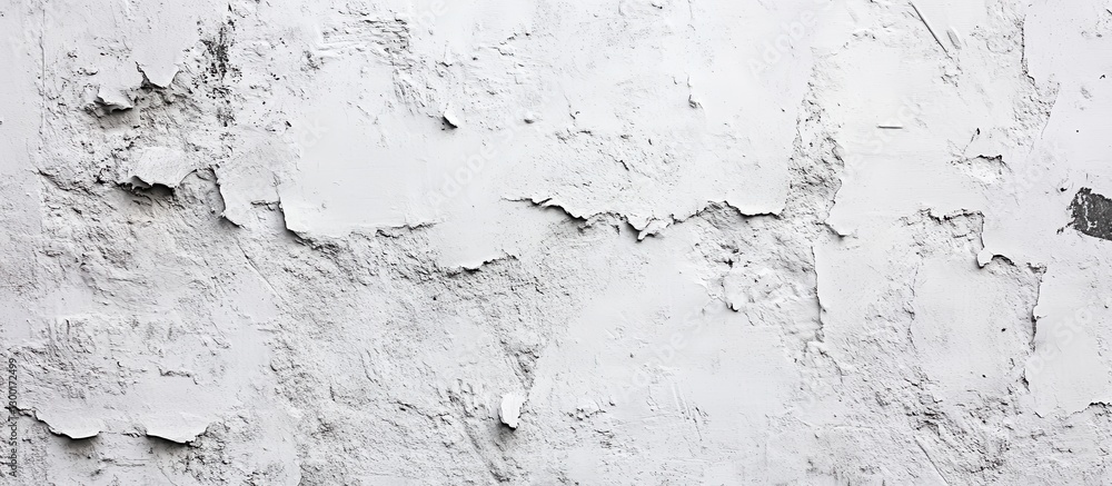 Fototapeta premium Close-Up of Textured White Wall with Chipping Paint and Cracked Surface, Ideal for Background and Artistic Projects