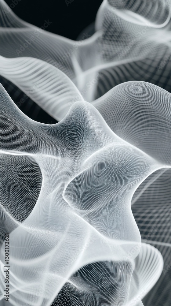 Obraz premium Flowing lines forming intricate geometric designs, dynamic patterns. Vertical