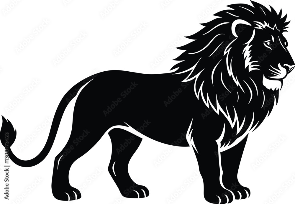 lion black silhouette icon vector lion black silhouette icon vector