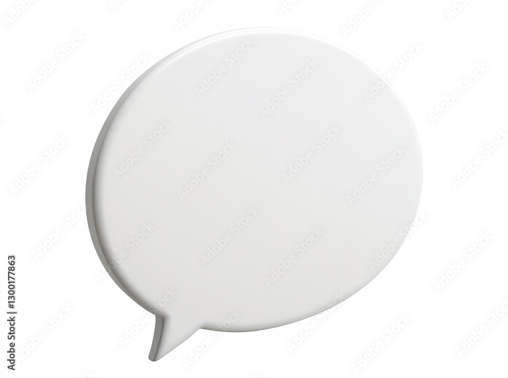 White speech bubble in oval shape, isolated on transparent cutout background White speech bubble in oval shape, isolated on transparent cutout background