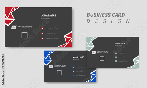 Wallpaper Mural Double sided business card design template. Modern and Simple Design with colour variations. Torontodigital.ca