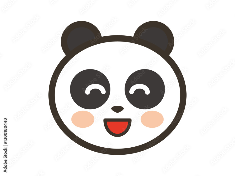 ニコニコ笑顔のかわいいパンダの顔のアイコンイラスト ニコニコ笑顔のかわいいパンダの顔のアイコンイラスト