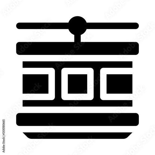 Cable car glyph icon