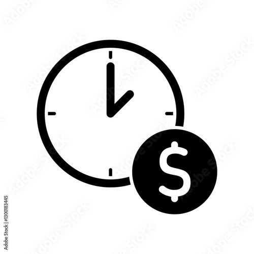 Icon a hourly rate, isolated against a clean background.
