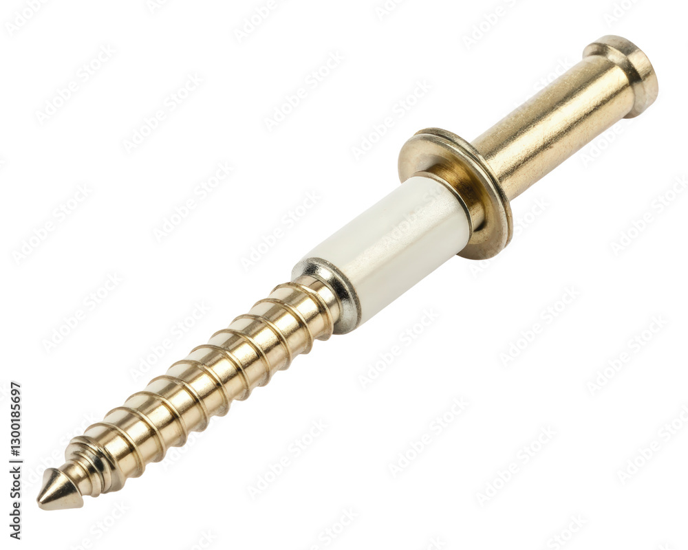 Fototapeta premium Gold colored screw on a transparent background