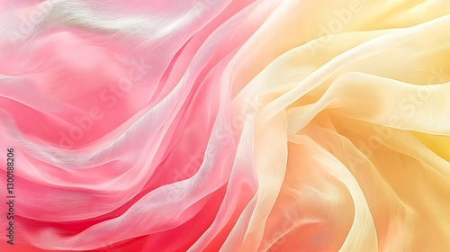 Pastel pink and yellow silk fabric texture background