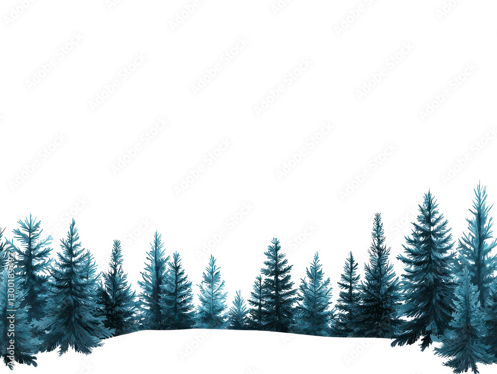 Fototapeta premium serene forest landscape with tall evergreen trees under clear sky