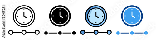 Timing Icon Set Multiple Style Collection