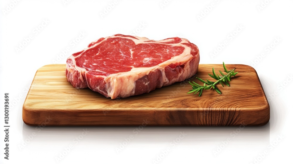 Raw meat on a white background - a natural product Raw meat on a white background - a natural product