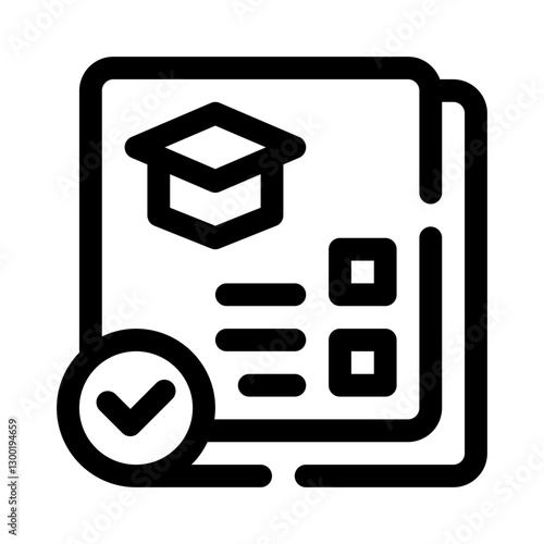 Checklist with Study Plan line icon