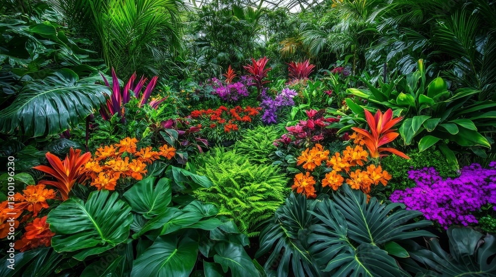 Exotic Eden: A Flourishing Greenhouse Filled with Diverse Flora