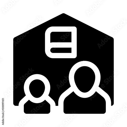 Parent & Child Learning Together glyph icon