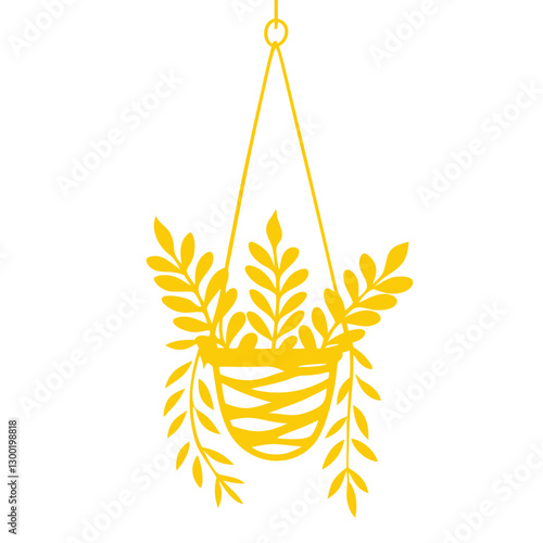 Yellow hanging plant illustration