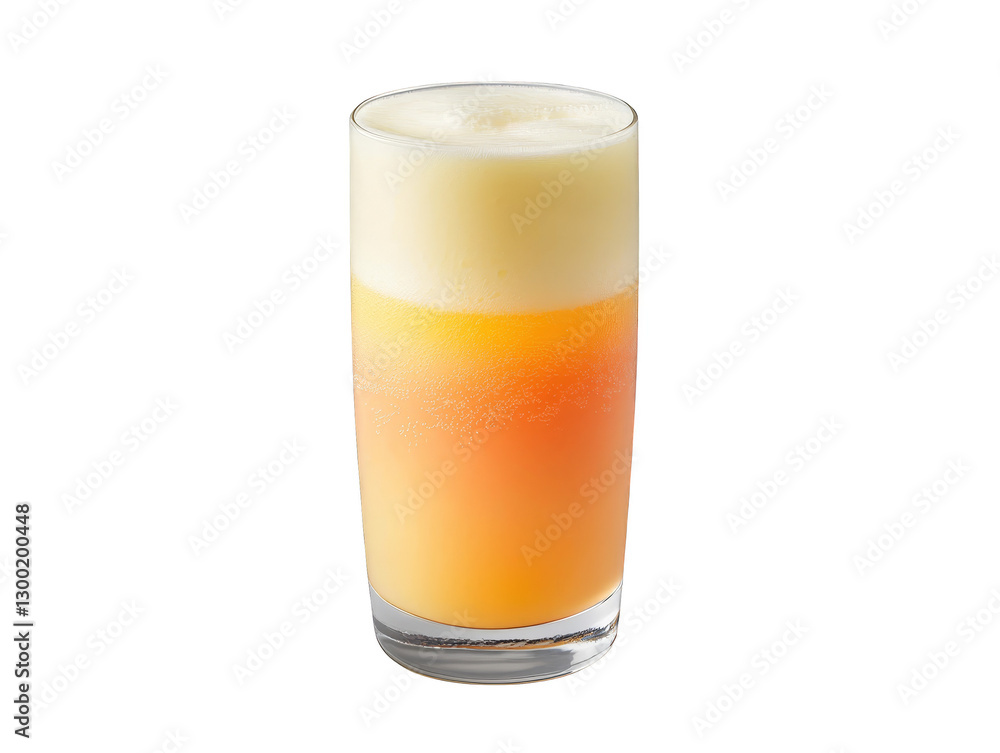 Glass of freshly squeezed orange juice on a checkered tablecloth, refreshing summer drink Glass of freshly squeezed orange juice on a checkered tablecloth, refreshing summer drink