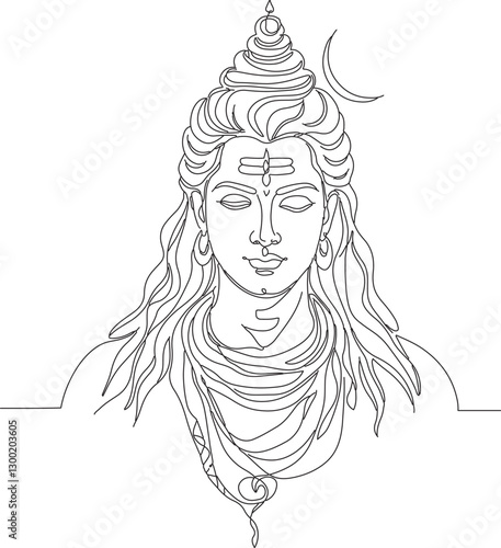 Line Art of Lord Shiva 