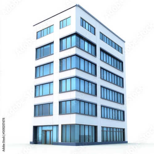 Wallpaper Mural Modern office building, isolated, white background, 3D render, architecture Torontodigital.ca