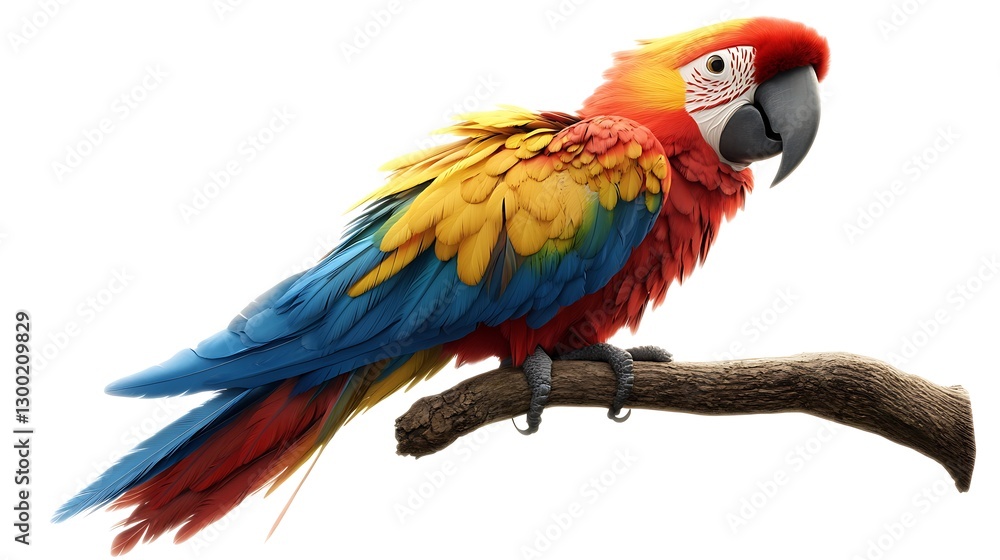 Fototapeta premium Colorful macaw parrot tropical forest wildlife photography vibrant close-up