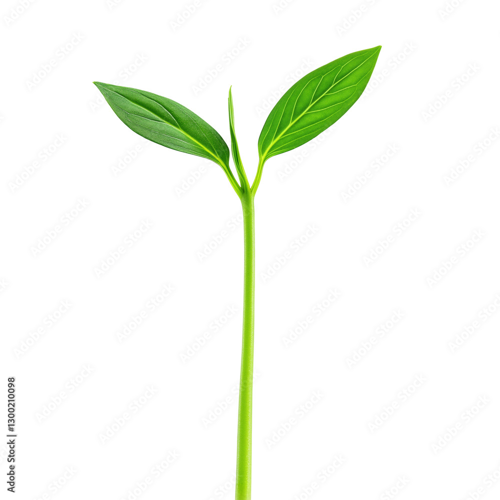 Fototapeta premium Vibrant sprout emerging with two lush leaves