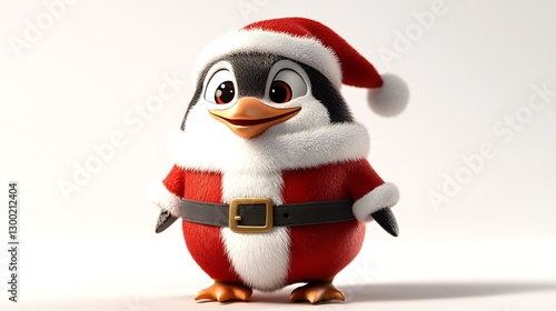 Festive penguin character holiday theme digital art cheerful setting cute style