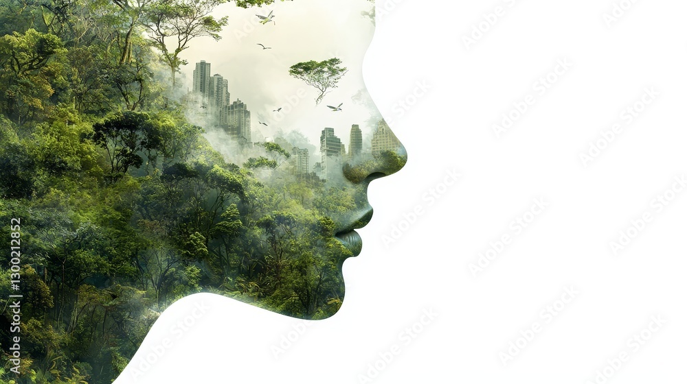 Urban portrait, man amidst trees and buildings a serene city scene portrait Urban portrait, man amidst trees and buildings a serene city scene portrait