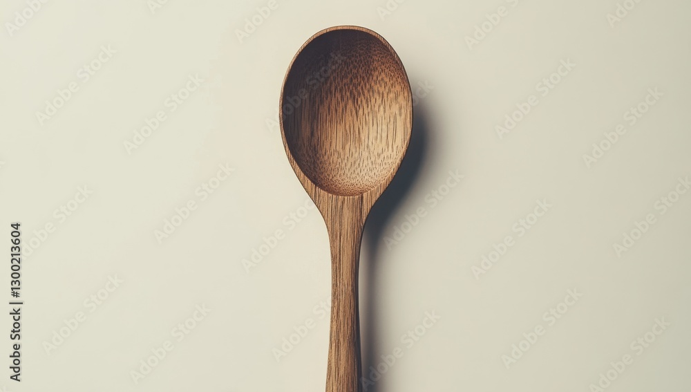 Wooden spoon, overhead, minimalist background, cooking utensil Wooden spoon, overhead, minimalist background, cooking utensil