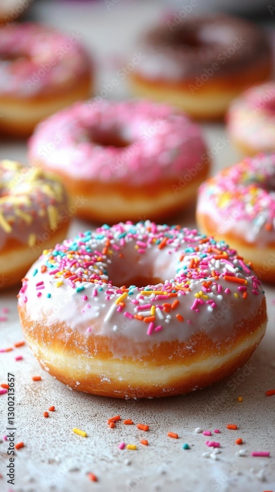 Assorted Glazed Donuts With Sprinkles Assorted Glazed Donuts With Sprinkles