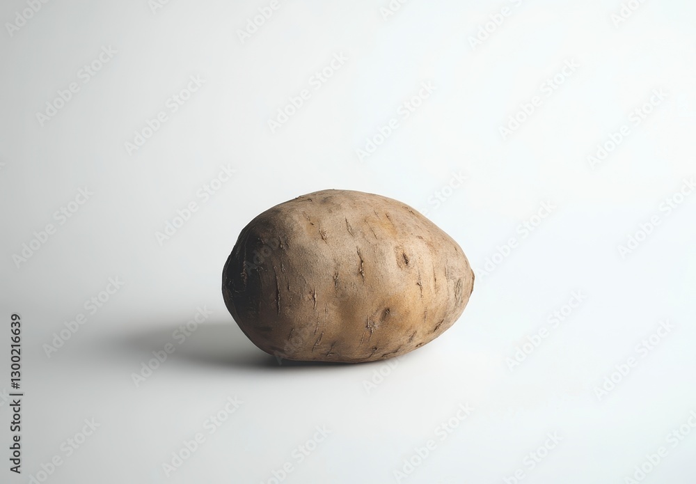 Fototapeta premium Fresh Raw Sweet Potato on White Background
