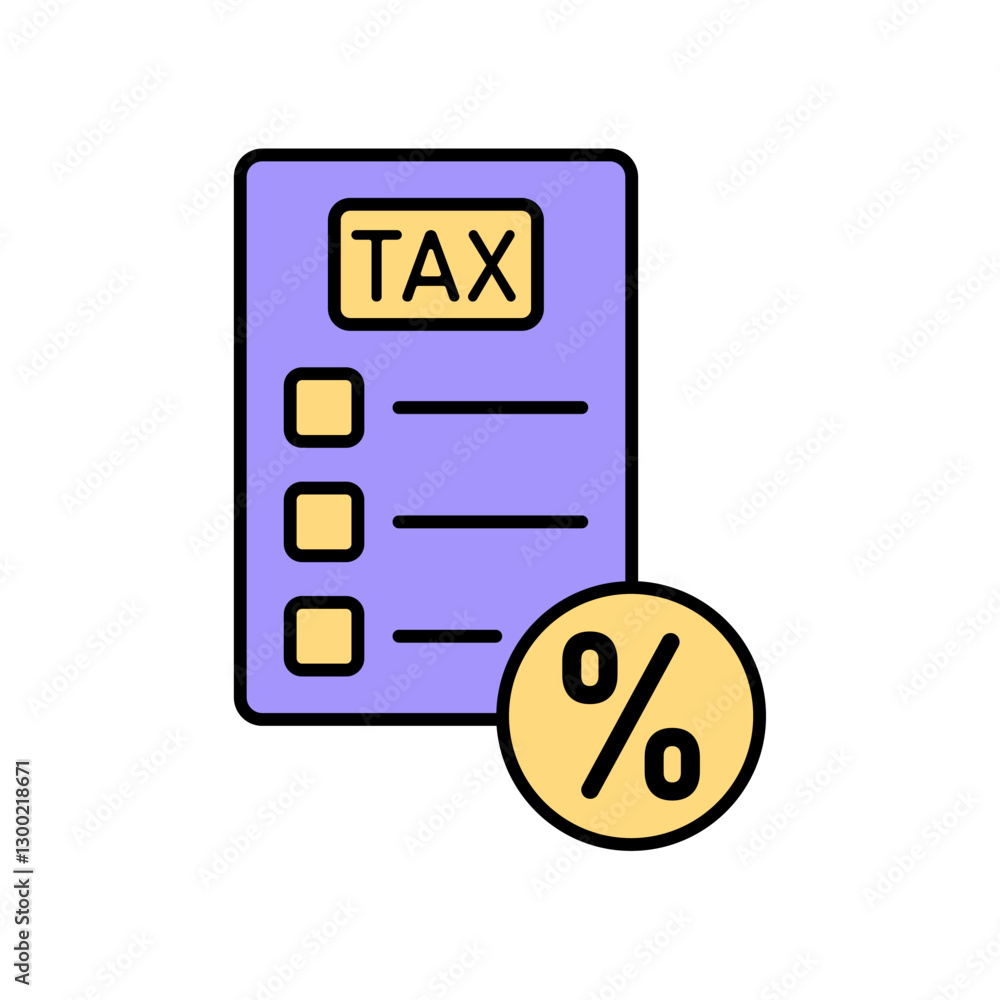 Icon a tax, isolated against a clean background. Icon a tax, isolated against a clean background.