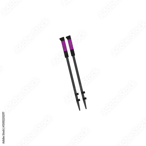 Hiking sticks vector illustration on white background. Adventure activity equipment