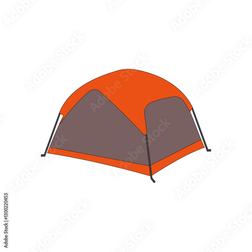 Tent camp vector illustration on white background. Shelter used for outdoor activities