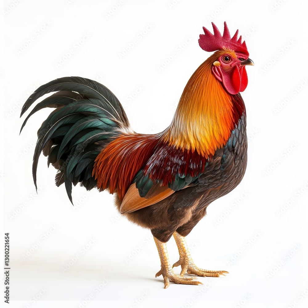 Fototapeta premium Colorful Rooster Standing Proudly