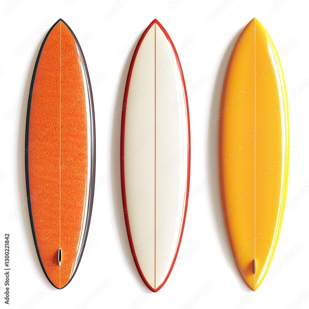 Collection of Surfboards Isolated on White, Ready for the Waves with Vibrant Colors and Dynamic Designs Collection of Surfboards Isolated on White, Ready for the Waves with Vibrant Colors and Dynamic Designs