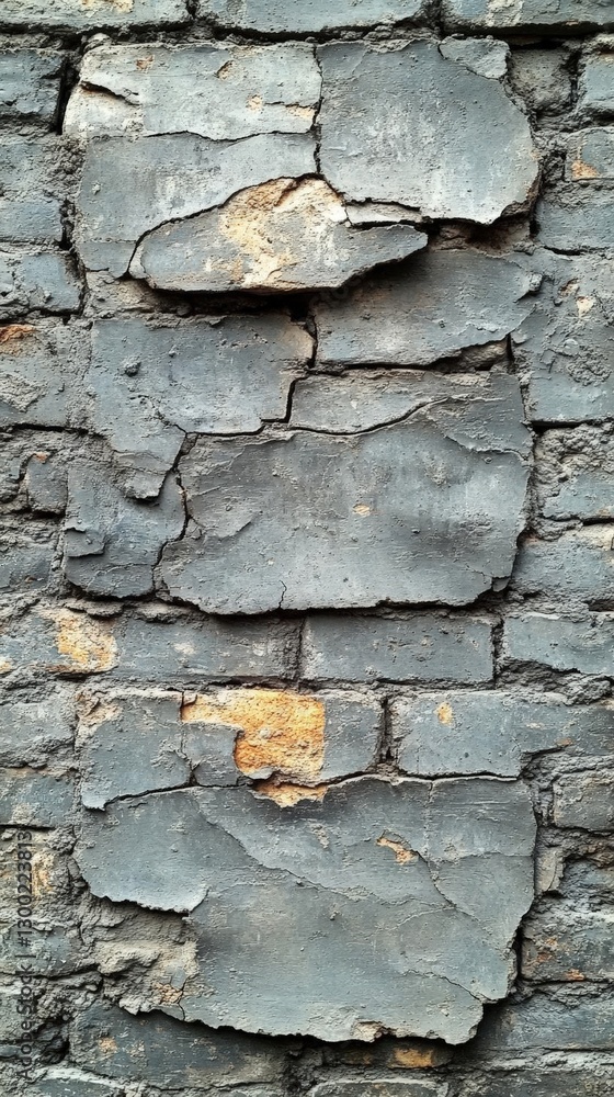 Obraz premium Weathered Gray Brick Wall Texture