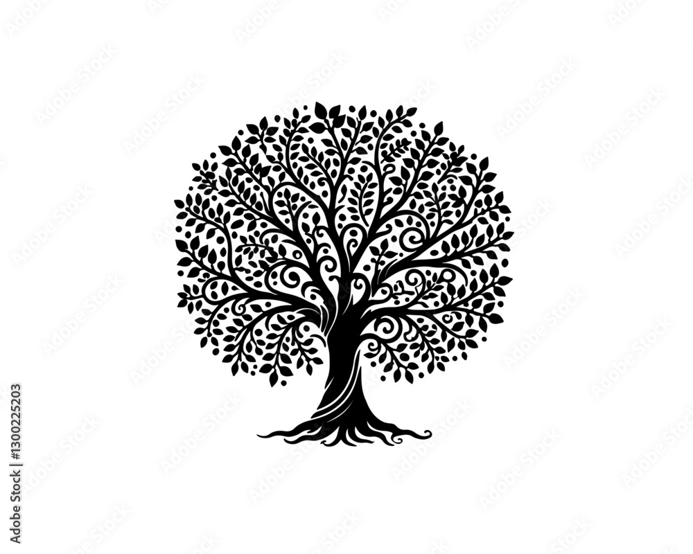 Obraz premium Black tree vector illustration design