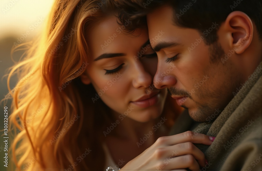 Close-Up Portrait of Embracing Couple Close-Up Portrait of Embracing Couple