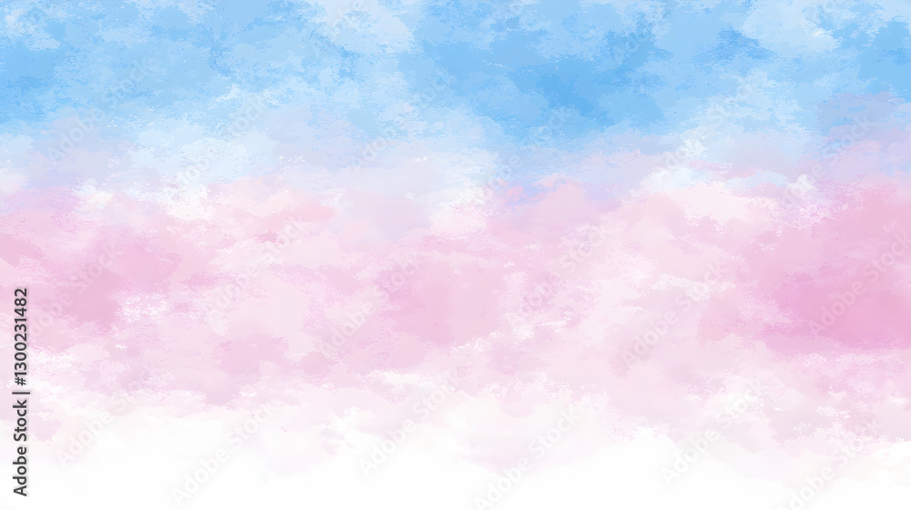 Pastel pink and blue watercolor sky background, cloud texture, design element, website header Pastel pink and blue watercolor sky background, cloud texture, design element, website header