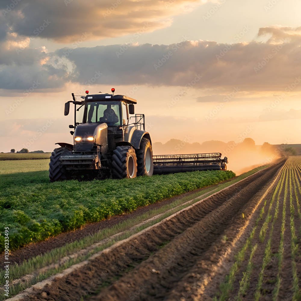 Obraz premium tractor in the field