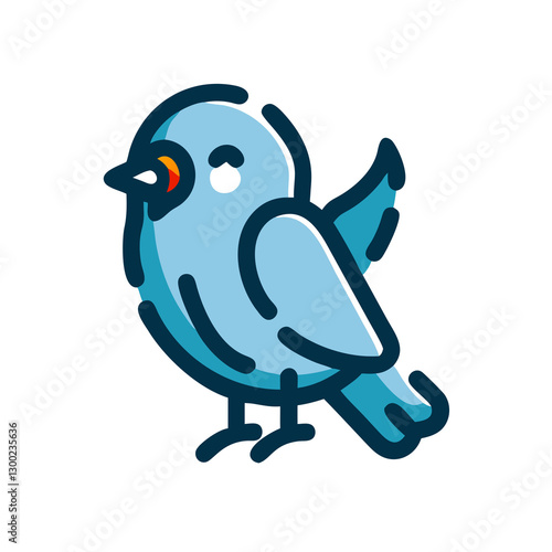 blue bird with a sign