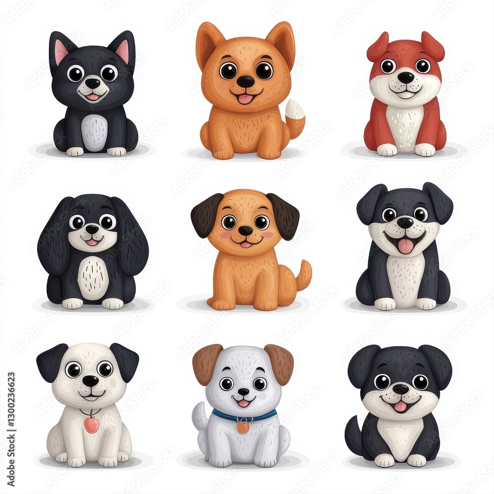 Obraz premium Collection of cute dogs in format featuring various breeds and playful expressions for dog lovers everywhere