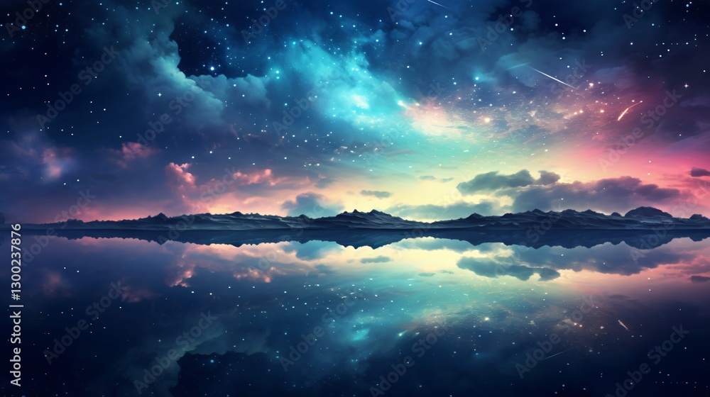 Fototapeta premium Beautiful dramatic sky with stars