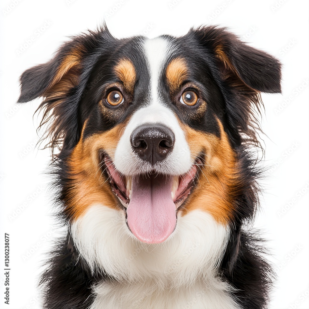 Fototapeta premium Energetic dog with its tongue out enjoying a sunny day at the park, showcasing its playful and joyful spirit