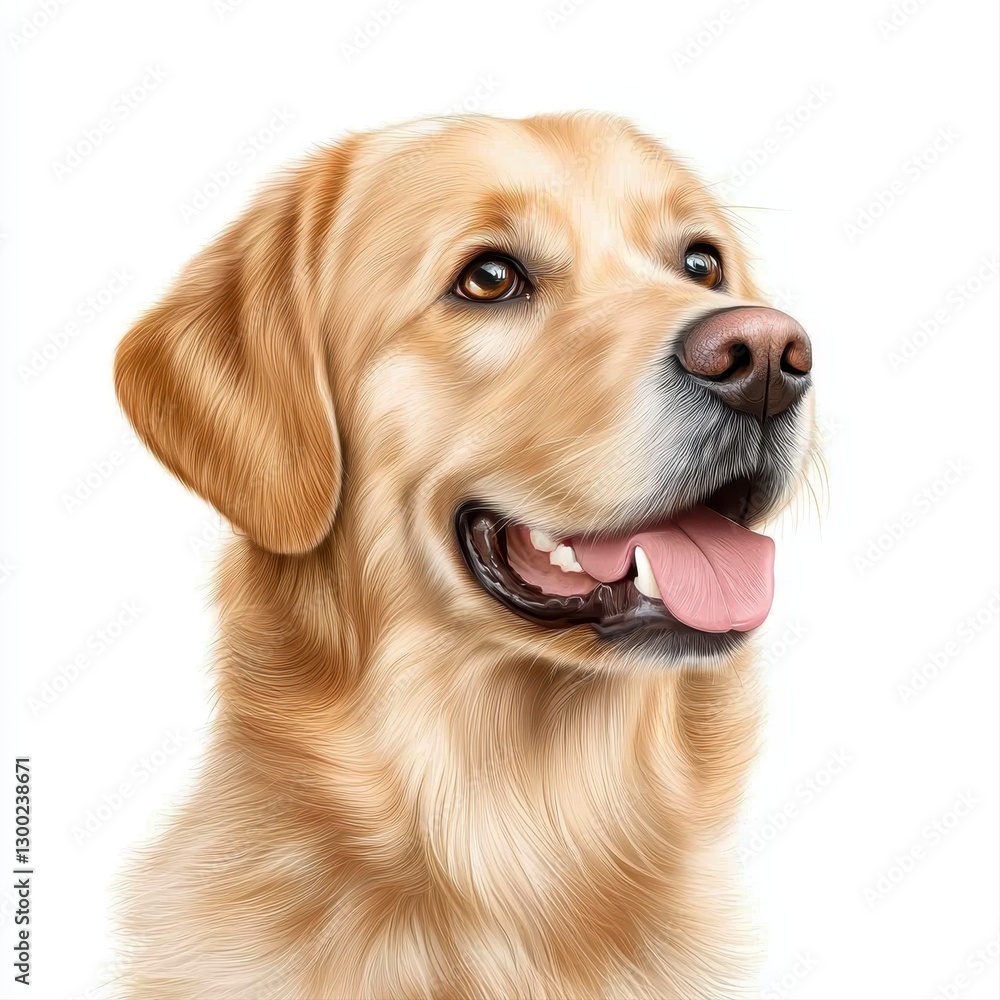 Beautiful golden retriever dog with shiny coat and friendly nature posing for a portrait in an outdoor environment Beautiful golden retriever dog with shiny coat and friendly nature posing for a portrait in an outdoor environment