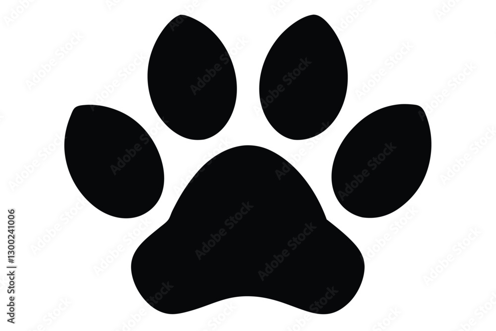 animal paw silhouette vector on white background animal paw silhouette vector on white background
