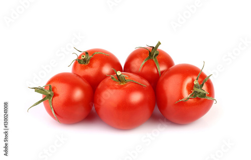 Cherry tomatoes isolated on white background with clipping path