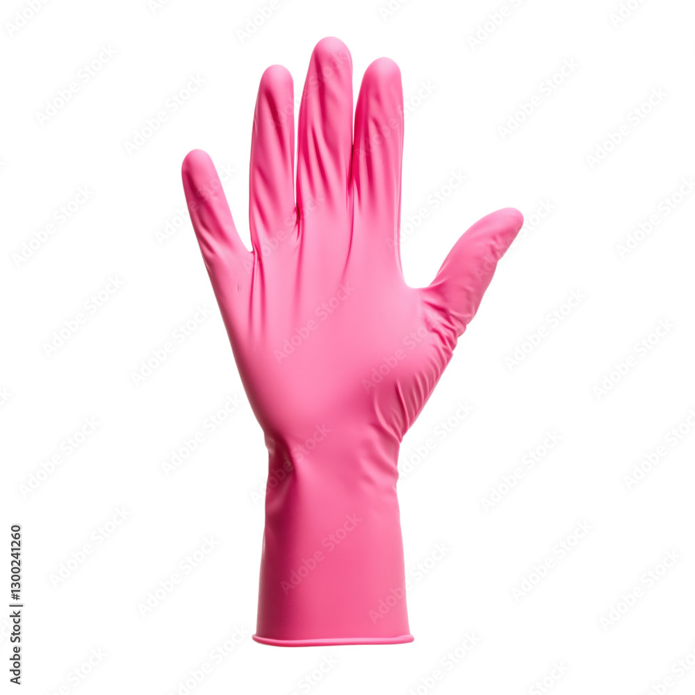 Obraz premium A view of pink rubber glove on transparent background