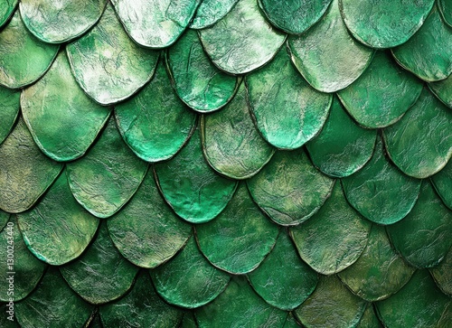 Wallpaper Mural green dragon scales seamless pattern textured background, shiny metallic surface, fish scale texture, fantasy reptile skin design, snake scales Torontodigital.ca