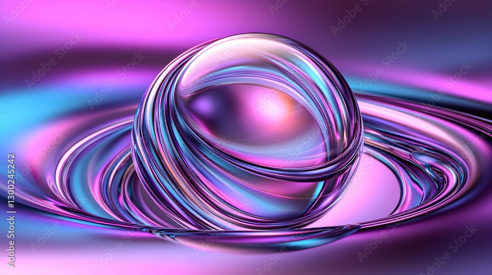 Iridescent sphere in swirling purple nebula, digital art, abstract background, website design Iridescent sphere in swirling purple nebula, digital art, abstract background, website design